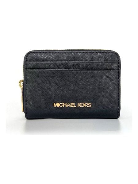 Michael Kors Skórzany portfel w kolorze czarnym - 12 x 8 x 2 cm rozmiar: onesize. Czarne portfele Michael Kors, bez wzorów, z materiału. Za 369.84 zł.