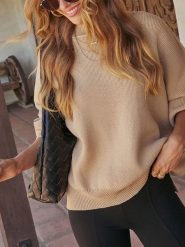 Milan Kiss Sweter w kolorze beżowym rozmiar: XL. Brązowe swetry Milan Kiss, xl, bez wzorów, bez ramiączek. Za 182.72 zł.