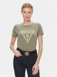 Guess T-Shirt W4RI69 J1314 Zielony Regular Fit. Zielone t-shirty Guess, l, z aplikacjami, z bawełny, bez kołnierzyka, bez ramiączek. Za 99.99 zł.