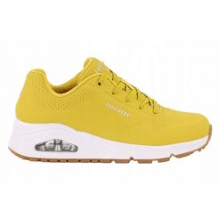 Buty na co dzień damskie SKECHERS UNO STAND ON AIR. Żółte obuwie sportowe Skechers, ze skóry, bez zapięcia, trekkingowe, Skechers Sport. Za 281.00 zł.
