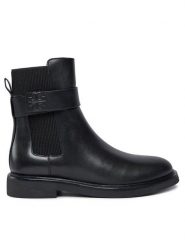 Tory Burch Sztyblety Double T Chelsea Boot 152831 Czarny. Czarne botki Tory Burch, bez wzorów, ze skóry, bez obcasa, na płaskiej podeszwie, bez zapięcia. Za 2,019.00 zł.