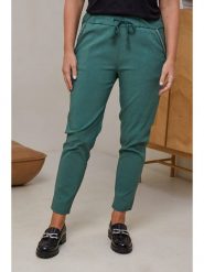 Curvy Lady Spodnie w kolorze ciemnozielonym rozmiar: 40/42. Zielone spodnie materiałowe Curvy Lady, na co dzień, z aplikacjami, z bawełny, z standardowym stanem. Za 131.12 zł.