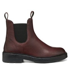 Sztyblety Geox. Czarne botki Geox, bez wzorów, bez obcasa, na płaskiej podeszwie, bez zapięcia. Za 499.99 zł.