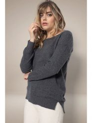 Perfect Cashmere Kaszmirowy sweter "Sasha" w kolorze ciemnoszarym rozmiar: L. Szare swetry Perfect Cashmere, l, bez wzorów, z kaszmiru, bez ramiączek. Za 356.61 zł.