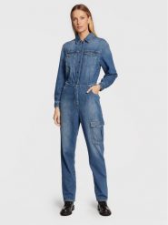 Pinko Kombinezon Zirlo 1J111J A0C5 Niebieski Regular Fit. Niebieskie sukienki Pinko, m, bez wzorów, z bawełny, bez kołnierzyka, bez ramiączek. Za 1,669.00 zł.