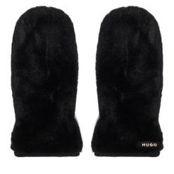Rękawiczki HUGO. Czarne rękawiczki Hugo, bez wzorów, z dzianiny. Za 299.99 zł.