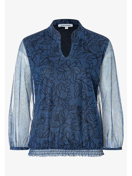 More & More Bluzka w kolorze granatowo-czarnym rozmiar: 36. Niebieskie bluzki More & More, bez wzorów, bez kołnierzyka, bez ramiączek. Za 100.52 zł.