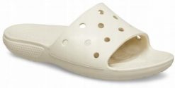Klapki Dla Dorosłych Crocs Classic Slide. Brązowe klapki Crocs, bez wzorów, z materiału, bez obcasa. Za 97.99 zł.
