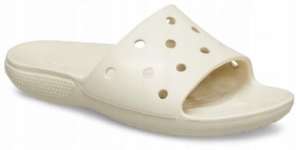 Klapki Dla Dorosłych Crocs Classic Slide. Brązowe klapki Crocs, bez wzorów, z materiału, bez obcasa. Za 97.99 zł.