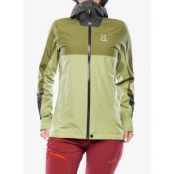 Kurtka przeciwdeszczowa damska Haglofs Finch Proof Jacket. Zielone kurtki sportowe Haglöfs, bez wzorów, bez kaptura, trekkingowe. Za 539.99 zł.