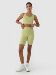 4F Legginsy kolarki treningowe damskie - zielone L. Zielone legginsy 4f, l, bez wzorów, z dzianiny, z podwyższonym stanem, krótkie. W wyprzedaży za 59.99 zł.