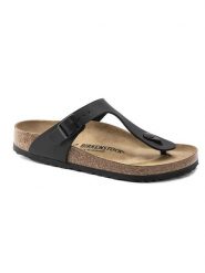 Birkenstock Skórzane japonki "Gizeh" w kolorze czarnym rozmiar: 35. Czarne klapki Birkenstock, bez wzorów, ze skóry, z otwartym noskiem, bez obcasa. Za 418.26 zł.