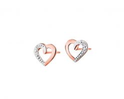 Kolczyki z różowego złota z diamentami – serca - 0,005 ct - próba 375. Czerwone kolczyki Apart, z diamentem, złote. Za 579.00 zł.