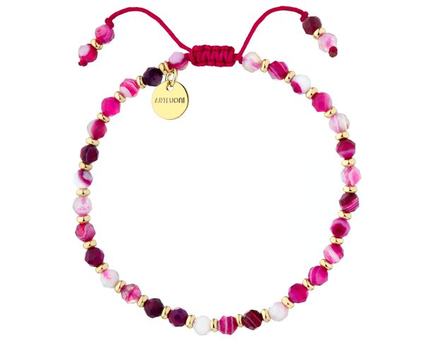 Bransoletka z mosiądzu pozłacana z agatami. Bransoletki Artelioni, pozłacane. Za 119.00 zł.