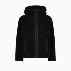 Płaszcz damski CMP 36P2916 Long Teddy. Czarne płaszcze CMP, bez wzorów, z materiału, bez kaptura. Za 329.99 zł.