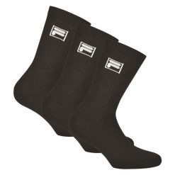 Skarpetki Tenisowe Unisex Fila Crew - 3-Pakowe Czarne, Rozmiar 43-46. Czarne skarpety Fila, bez wzorów. Za 79.99 zł.