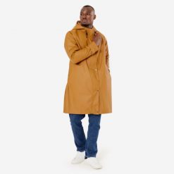 Parka na rower miejski Btwin 540 unisex przeciwdeszczowa. Brązowe parki B'TWIN, s, z materiału, sportowe, bez kaptura. Za 339.99 zł.