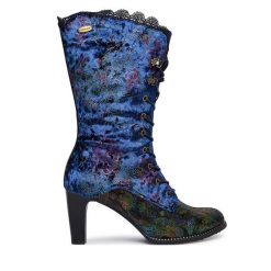 Kozaki Laura Vita. Niebieskie kozaki Laura Vita, bez obcasa, na słupku, bez zapięcia. Za 639.99 zł.
