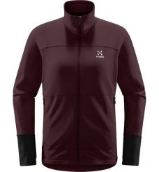 HAGLOFS Bluza damska BETULA JACKET WOMEN Burgundy Brown/True Black-M. Czarne bluzy Haglöfs, m, bez wzorów, z dzianiny, bez kaptura. Za 262.40 zł.