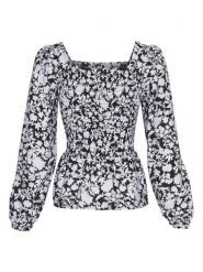MOSS COPENHAGEN Bluzka "Della Ladonna" w kolorze czarno-białym rozmiar: S. Czarne bluzki Moss Copenhagen, s, bez wzorów, bez kołnierzyka, bez ramiączek. Za 110.04 zł.