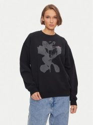 Replay Bluza W3638A.000.22738P Czarny Loose Fit. Czarne bluzy Replay, xl, bez wzorów, z bawełny, bez kaptura. Za 219.99 zł.