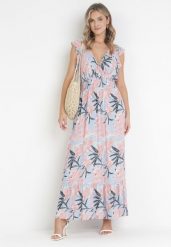 Jasnoniebieska Sukienka z Wiskozy Yenek. Niebieskie sukienki Born2be, na imprezę, l, z aplikacjami, z wiskozy, eleganckie, bez kołnierzyka, bez ramiączek, maxi, kopertowe. Za 74.99 zł.
