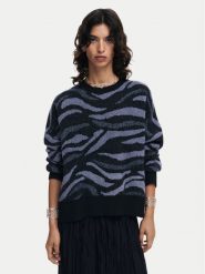 Desigual Sweter Winnipeg 24WWJF20 Czarny Regular Fit. Czarne swetry Desigual, m, bez wzorów, z syntetyku, bez ramiączek. Za 209.33 zł.