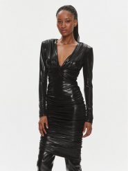 Pinko Sukienka koktajlowa 103145 Y5RA Czarny Slim Fit. Czarne sukienki Pinko, xs, bez wzorów, z syntetyku, wizytowe, bez kołnierzyka, bez ramiączek. Za 1,259.00 zł.
