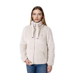 Bluza polarowa damska AULP VISHA ciepła rozpinana ze stójką. Brązowe bluzy Aulp, bez wzorów, z polaru, bez kaptura. Za 259.99 zł.