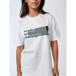 Biały T-shirt Damski - No Pain No Champagne BeShaped. Zielone t-shirty BESHAPED, bez wzorów, z bawełny, bez kołnierzyka, bez ramiączek. W wyprzedaży za 169.15 zł.