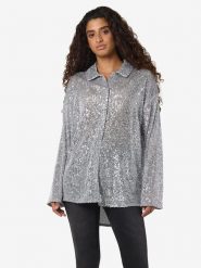 Noisy may Bluzka w kolorze szarym rozmiar: XL. Szare bluzki Noisy may, xl, bez wzorów, bez kołnierzyka, bez ramiączek. Za 149.66 zł.