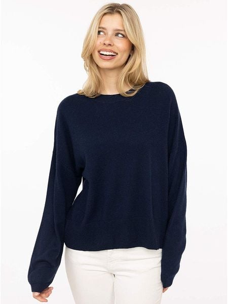 Zwillingsherz Sweter "Kastiger" w kolorze granatowym rozmiar: S. Niebieskie swetry Zwillingsherz, s, bez wzorów, z kaszmiru, bez ramiączek. Za 409.95 zł.