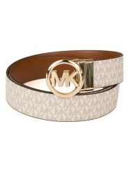 Michael Kors Pasek w kolorze kremowo-jasnobrązowym rozmiar: 90. Brązowe paski Michael Kors, bez wzorów, z materiału. Za 365.48 zł.