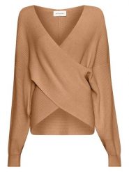 MOSS COPENHAGEN Sweter "Zinelle" w kolorze karmelowym rozmiar: M/L. Brązowe swetry Moss Copenhagen, l, bez wzorów, ze splotem, bez ramiączek. Za 219.08 zł.