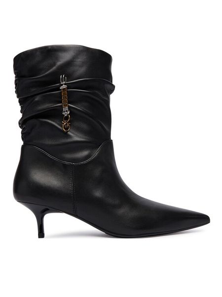PINKO Botki Gloria 28 SD0629P003 Czarny. Czarne botki Pinko, bez wzorów, ze skóry, bez obcasa, na płaskiej podeszwie, bez zapięcia. Za 1,399.00 zł.