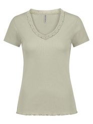 Eight2Nine Koszulka w kolorze khaki rozmiar: L. Brązowe bluzki Eight2Nine, l, bez wzorów, z koronki, bez kołnierzyka, bez ramiączek. Za 43.99 zł.