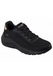 Buty SKECHERS BOBS SQUAD WAVES CURRENT Czarny. Czarne trekkingi Skechers, z materiału, trekkingowe. Za 249.99 zł.