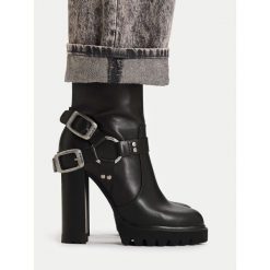 Botki G-Star. Czarne botki G-Star, bez wzorów, bez obcasa, na słupku, bez zapięcia. Za 599.99 zł.