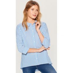 Koszula oversize z dekoltem na plecach - Niebieski. Koszule Mohito. W wyprzedaży za 59.99 zł.