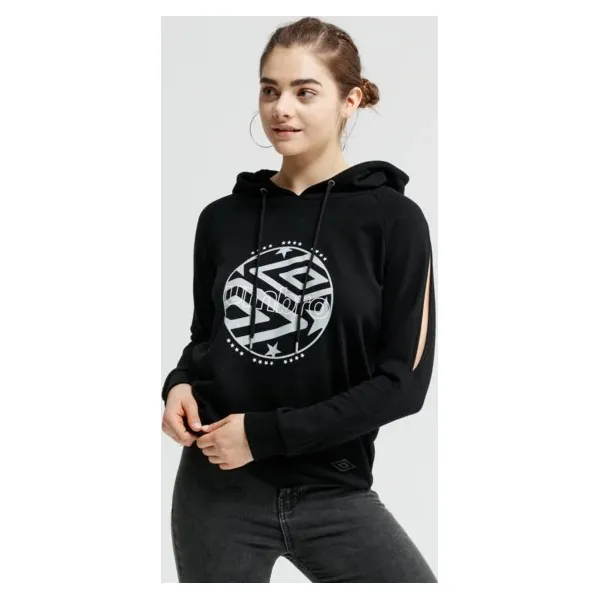 Umbro Bluza Snazzy , czarny, rozmiar M. Czarne bluzy Umbro, m, z aplikacjami, z materiału, bez kaptura. W wyprzedaży za 59.99 zł.