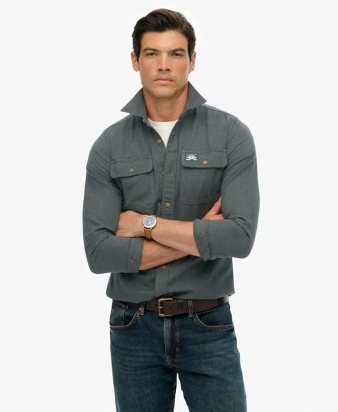 Superdry Koszula Trailsman Relaxed Fit z bawełny organicznej. Zielone koszule Superdry, m, z aplikacjami, z bawełny, klasyczne, bez kołnierzyka, bez ramiączek. Za 388.25 zł.