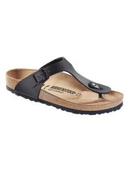 Birkenstock Japonki "Gizeh" w kolorze czarnym rozmiar: 38. Czarne klapki Birkenstock, bez wzorów, z otwartym noskiem, bez obcasa. Za 316.45 zł.