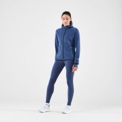Legginsy do biegania damskie Kiprun Run 500 Warm ocieplane. Niebieskie legginsy KIPRUN, l, bez wzorów, z elastanu. Za 139.99 zł.