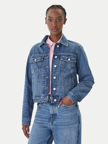 Tommy Jeans Kurtka jeansowa Classic DW0DW22988 Niebieski Regular Fit. Niebieskie kurtki Tommy Jeans, xs, bez wzorów, z bawełny, bez kaptura. Za 287.99 zł.