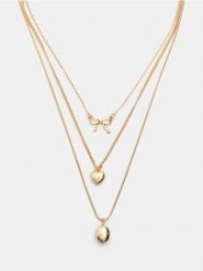 Naszyjnik z zawieszką 3 pack - złoty. Żółte naszyjniki Sinsay, złote. Za 15.99 zł.