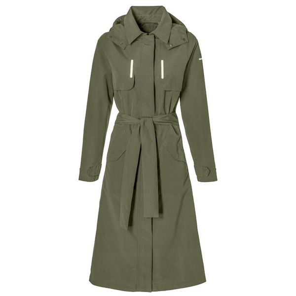Damska kurtka wodoodporna Basil MosseTrench-Coat. Zielone kurtki sportowe BASIL, bez wzorów, bez kaptura, rowerowe. Za 669.00 zł.
