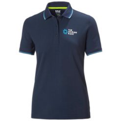 Damska koszulka polo Helly Hansen the ocean race. Niebieskie koszulki polo Helly Hansen, bez wzorów, bez kołnierzyka, bez ramiączek. Za 325.50 zł.