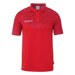 Polo Uhlsport Progressive 28. Białe koszulki polo Uhlsport, bez wzorów, bez kołnierzyka, bez ramiączek. Za 177.50 zł.