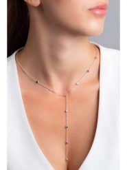 Heliophilia Srebrny naszyjnik z elementami ozdobnymi - dł. 56 cm rozmiar: onesize. Szare naszyjniki Heliophilia, z cyrkonią, srebrne. Za 153.34 zł.