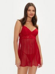 YSABEL MORA Koszula nocna 10708 Czerwony Regular Fit. Czerwone koszule nocne YSABEL MORA, m, bez wzorów, z syntetyku, bez ramiączek. Za 149.99 zł.
